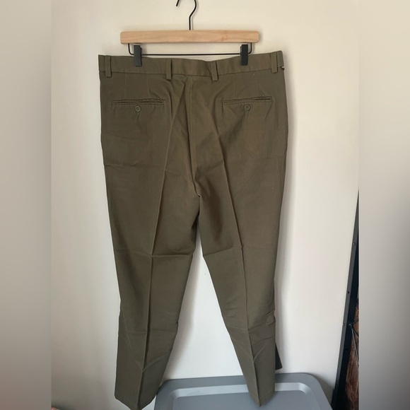 Dockers Premium Olive Green Cotton Flat Front Classic Fit Slacks Size 38 X 32 - Picture 9 of 9